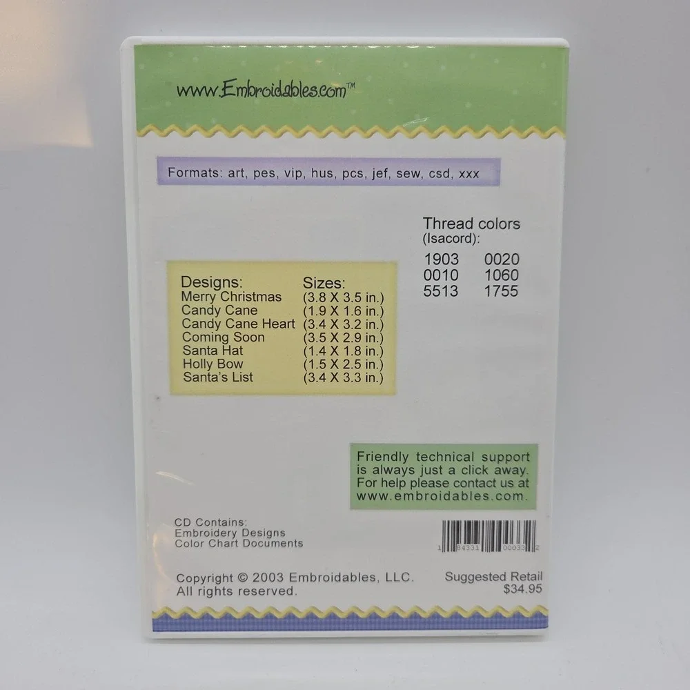 EMBROIDERABLES MACHINE Embroidery CD Christmas Designs